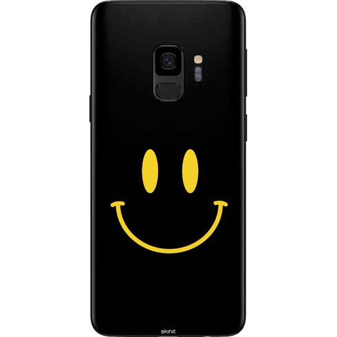 Black Happy Face Galaxy S9 Skin